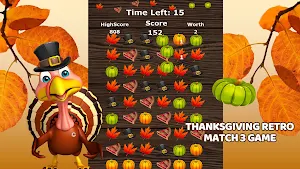 Thanksgiving Retro Match 3 Game Screenshot 2