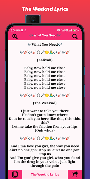 The Weeknd Song Lyrics Screenshot 3