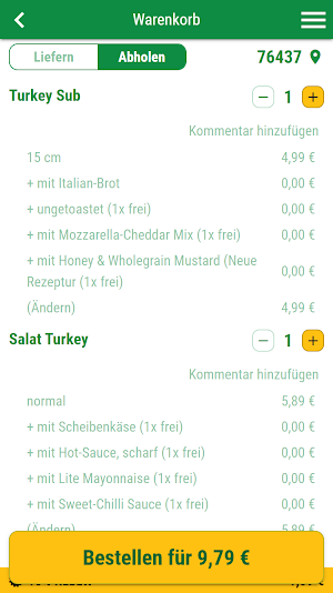 Subway Rastatt Screenshot 1