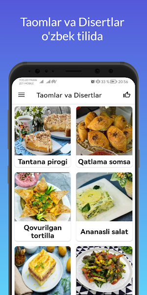 Taomlar va Disertlar 2024 Screenshot 0