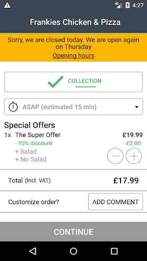 Frankies Chicken & Pizza Screenshot 2