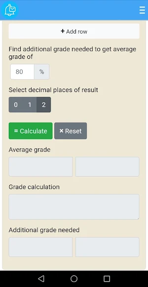 grade average calculator Screenshot 1