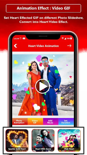 Heart Photo Effect Video Maker With Music Screenshot 3