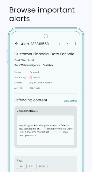 ZeroFox Alerts Screenshot 2