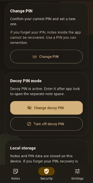 Secure Notes - PIN Lock Screenshot 2