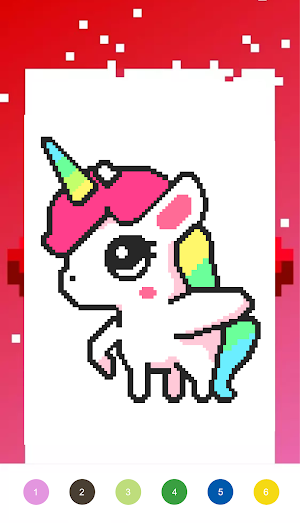 Unicorn Art Pixel - Color By Number Screenshot 3