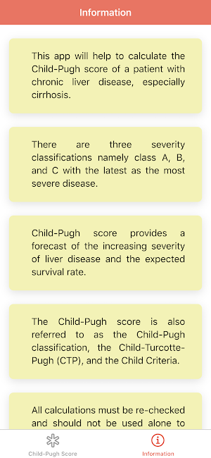 Child Pugh Score Calculator - Liver Disease Screenshot 2