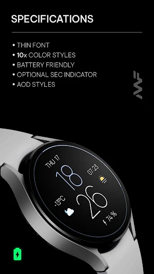 Awf MNML Thin - watch face Screenshot 1