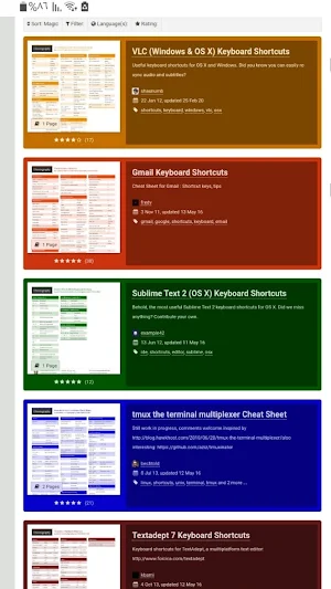 Shortcuts Cheat Sheets Screenshot 3