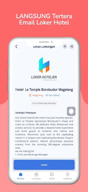 Loker Hotelier: Lowongan Kerja Screenshot 2