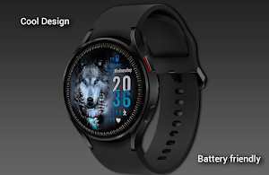 Blue Wolf Watch Face Wear Os Screenshot 2