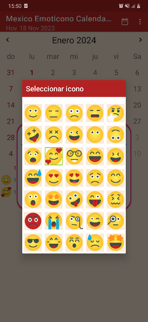 México Emoticono Calendario Screenshot 1