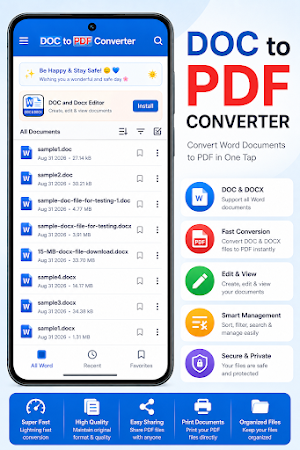 DOC and DOCX to PDF Screenshot 1