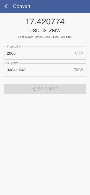 USD to Kwacha Screenshot 2