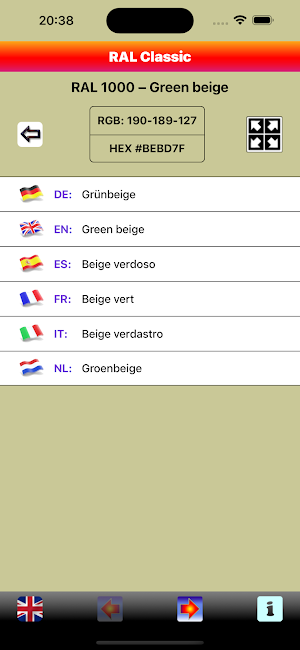 RAL Classic Dictionary Screenshot 3