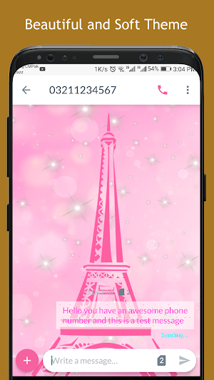 Pink Paris SMS Dual Theme Screenshot 1