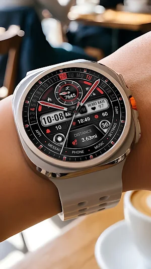 Ink Red Metal ZKin Watch Face Screenshot 0