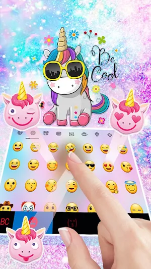 Cute Cartoon Unicorn Keyboard Theme Screenshot 3
