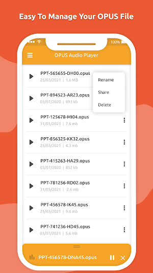 Opus Audio Player - Play Audio & Manage for WA Screenshot 3