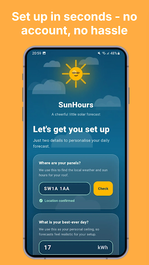 Sun Hours for Solar Panels Screenshot 0