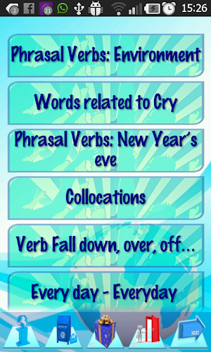 English Phrasal Verb Flashcard Screenshot 2