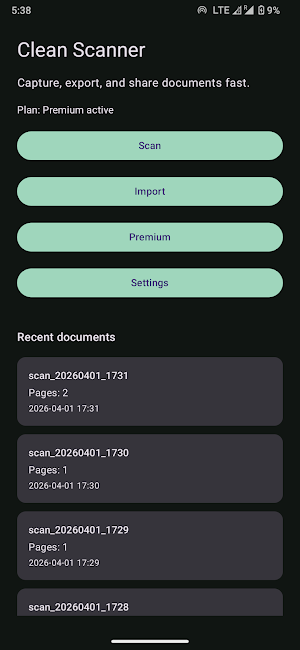 Clean Scanner - PDF Scan& Send Screenshot 0