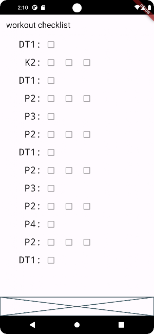 Workout Checklist Screenshot 1