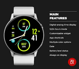 Hybrid Sporty Green Watch Face screenshot 2