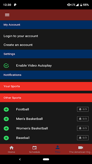 American Athletic Conference Screenshot 2