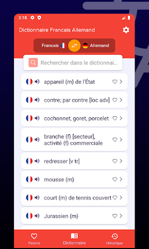 Dictionnaire Francais Allemand Screenshot 1