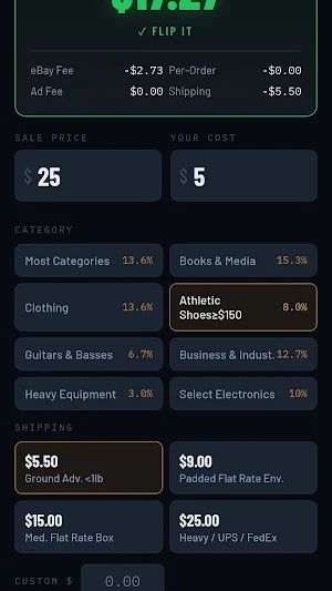 FlipHawk: Reseller Profit Calc Screenshot 1