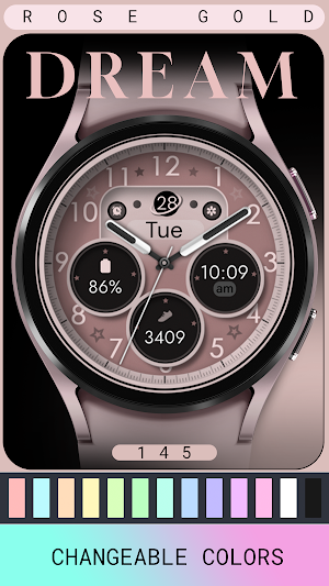 Dream 145 Rose Gold Watch Face Screenshot 2