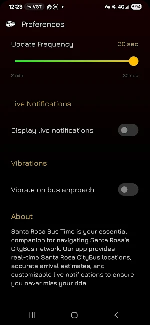 Santa Rosa Bus App Screenshot 1