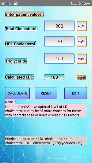 LDL Cholesterol Calculator Screenshot 3