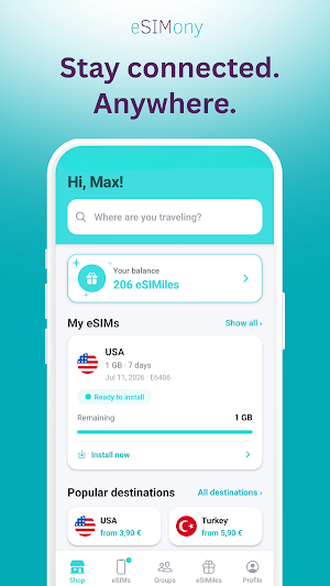 eSIMony: Travel eSIM & Data Screenshot 1