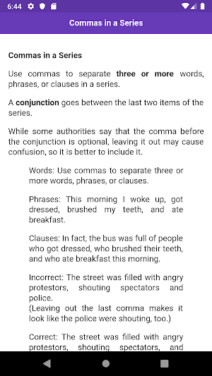 Punctuation Rules Screenshot 2