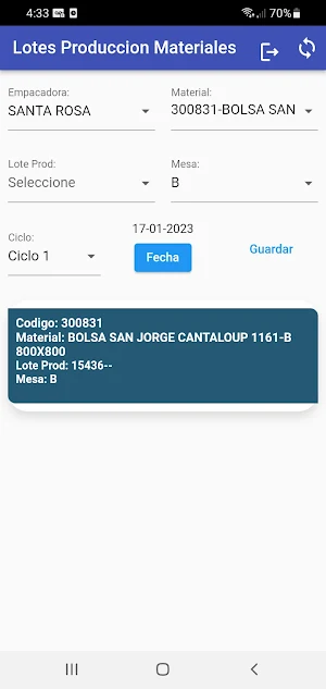 LotesProdMateriales Screenshot 3