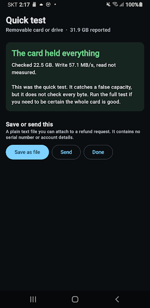 Fake SD Card Test & Capacity Screenshot 2