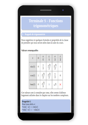 Maths TS : Fonctions trigonométriques Screenshot 0