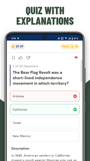 US History Quiz Practice Screenshot 2