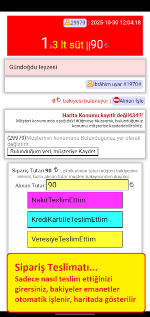 Süt Sipariş Takip Yönetim pro Screenshot 3