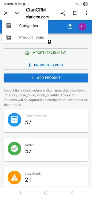ClariCRM Screenshot 1