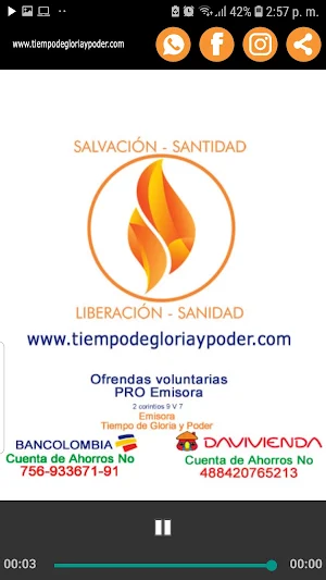 Emisora Online Tiempo de Gloria y Poder Screenshot 1