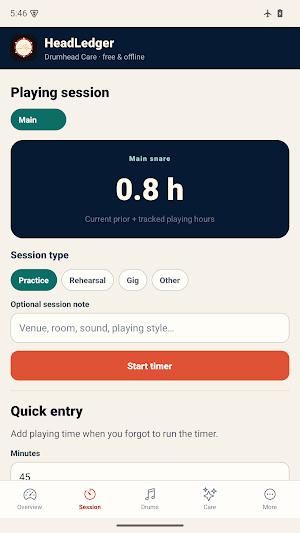 HeadLedger: Drumhead Care Screenshot 1