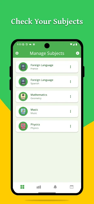 GradeWise – Subjects & Alerts Screenshot 1