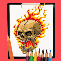 Fire Skull Coloring Book