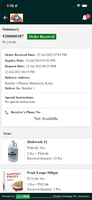 glassRUN Showcase Customer App Screenshot 2