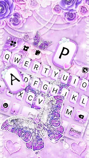 Purple Lux Butterfly Keyboard Background Screenshot 1