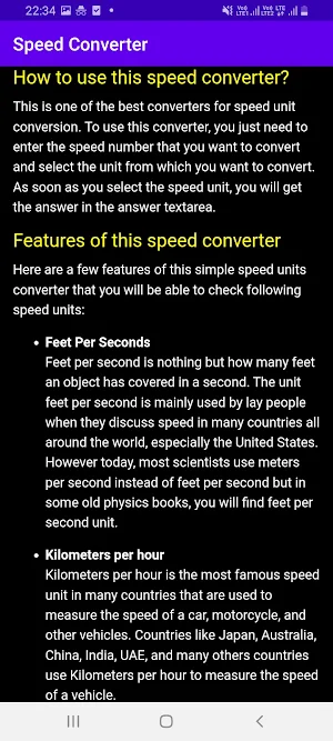 Speed Units Converter Screenshot 3