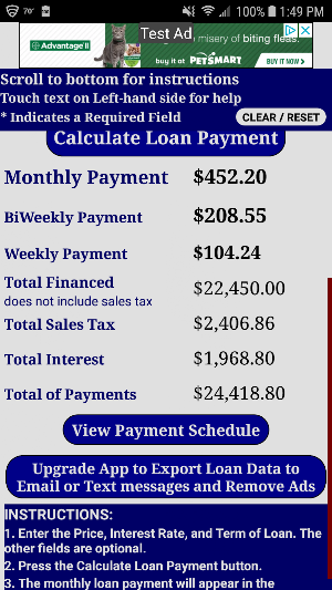 Auto Car Loan Payment Calculator Free Screenshot 2